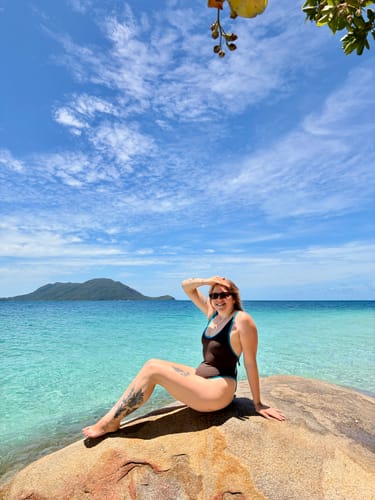 Customer photo review of Round Neck Swimsuit (Mocha)