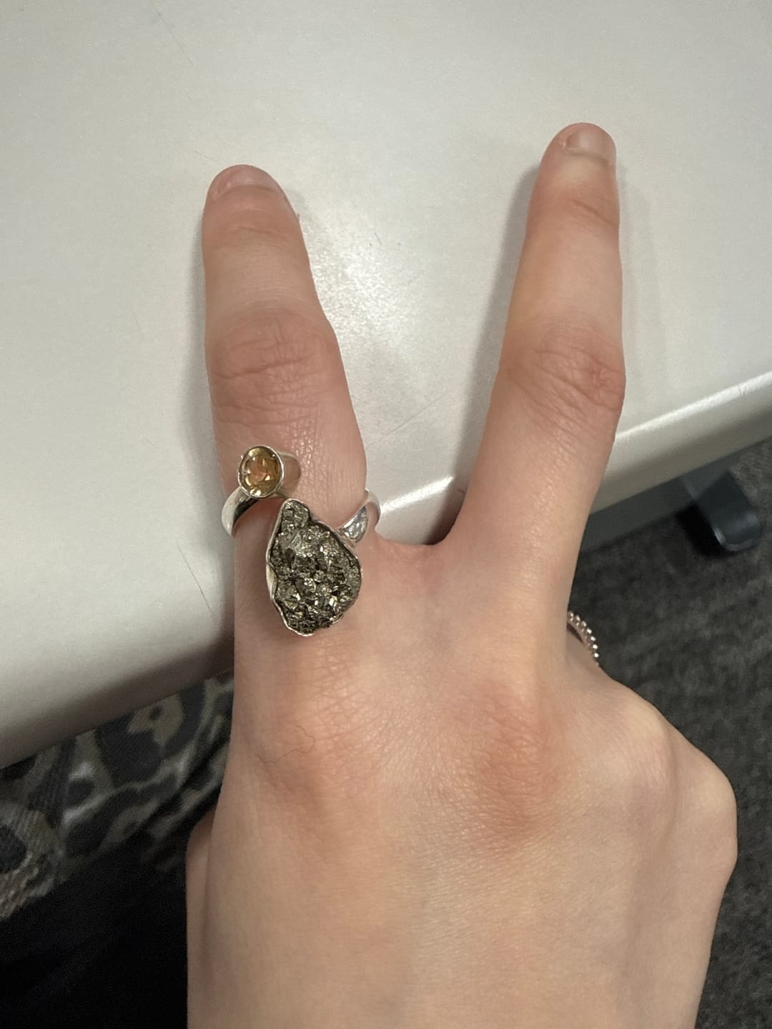 Customer photo review of Citrine + Pyrite double ring