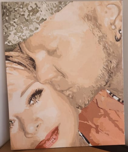 Customer photo review of Custom Portrait Paint By Numbers