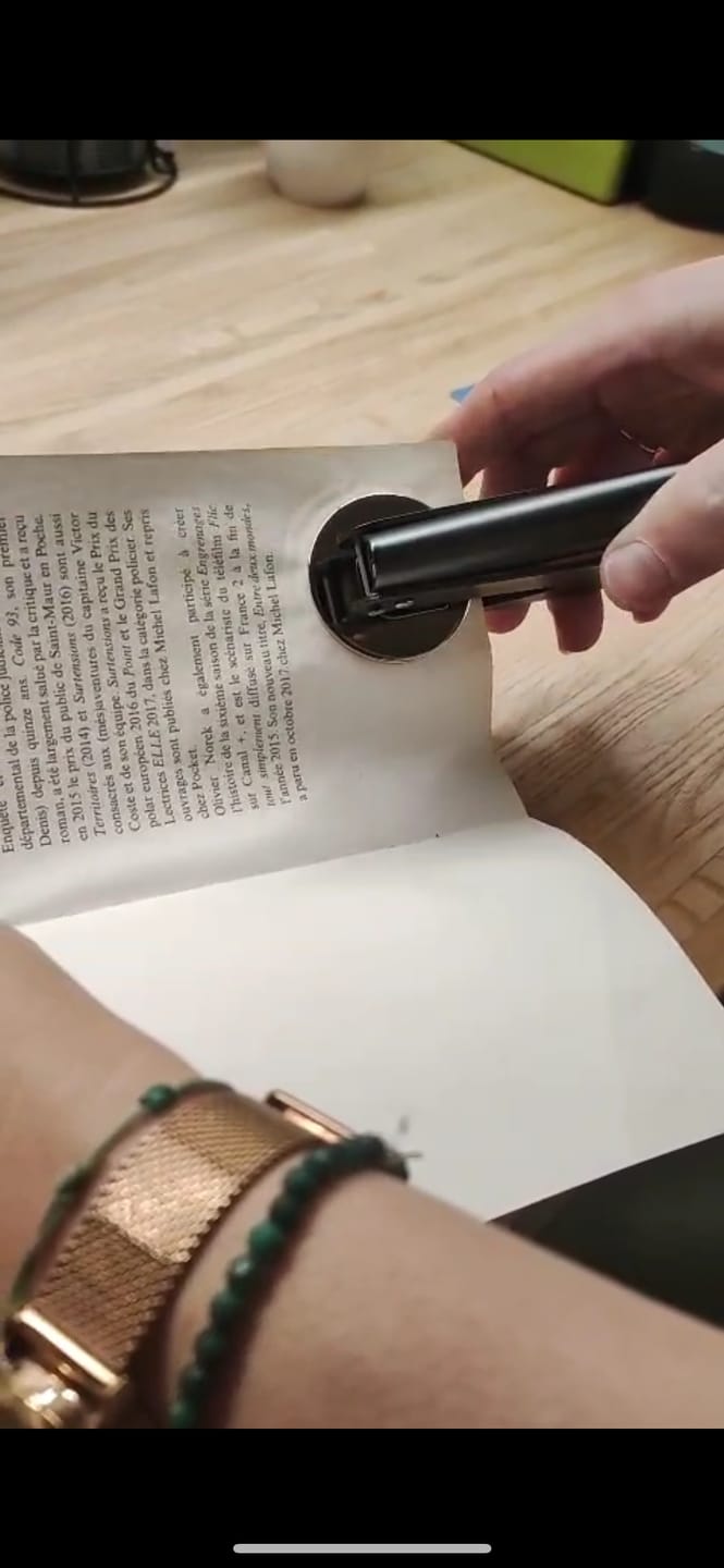 Customer photo review of ✨Personal Book Embosser