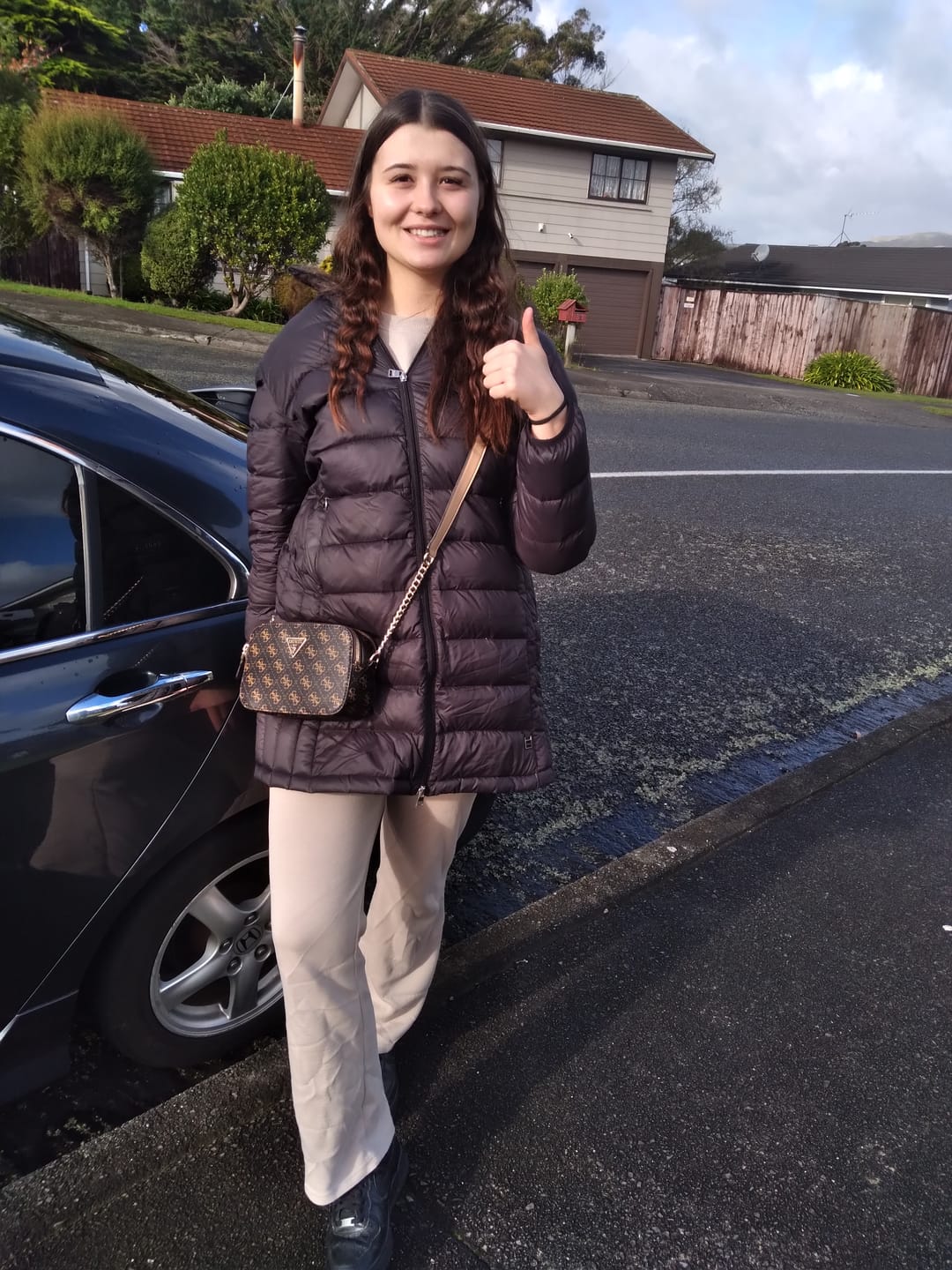 Customer photo review of Sarah Women's 90/10 Packable Down Coat -Black
