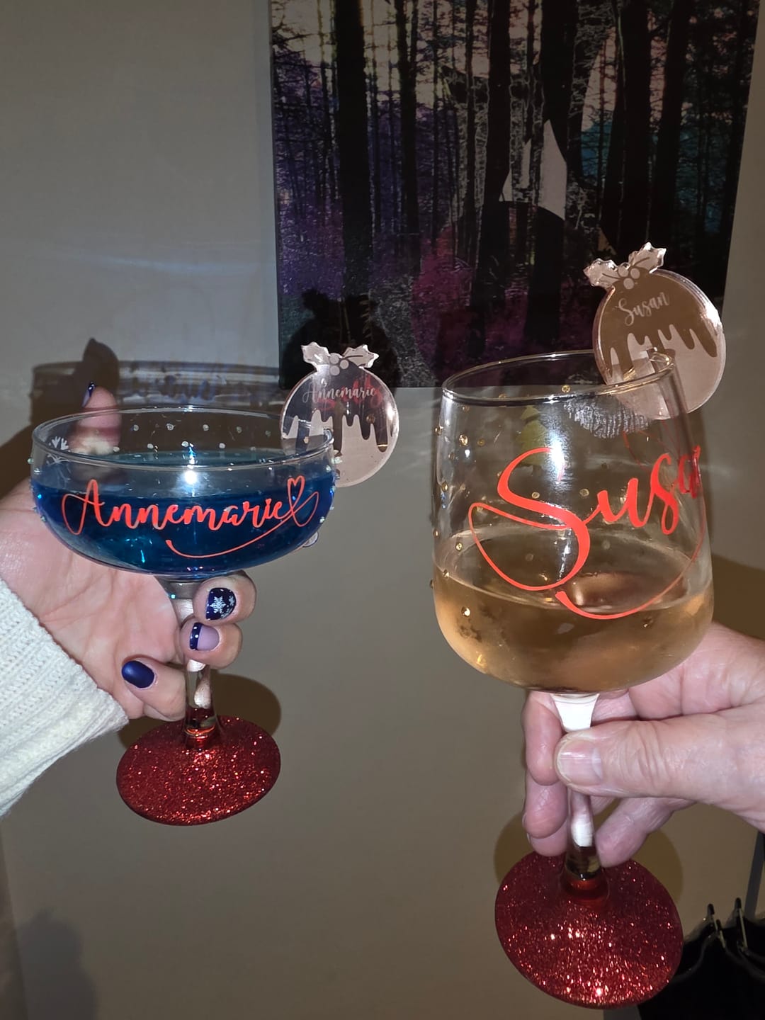 Customer photo review of Personalised Christmas Drink Charms