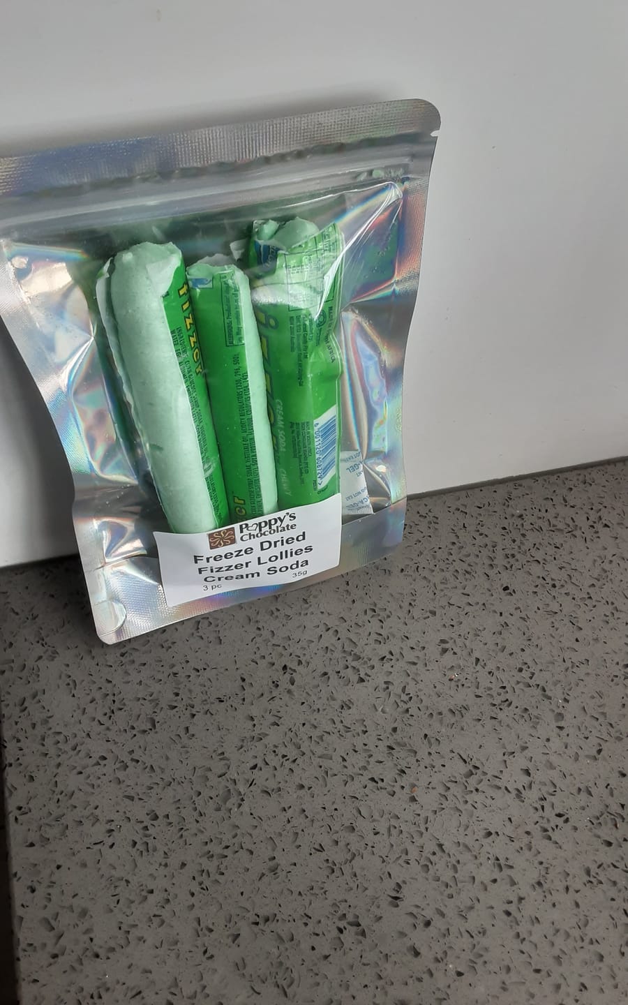 Customer photo review of Freeze Dried Fizzer Cream Soda Lollies