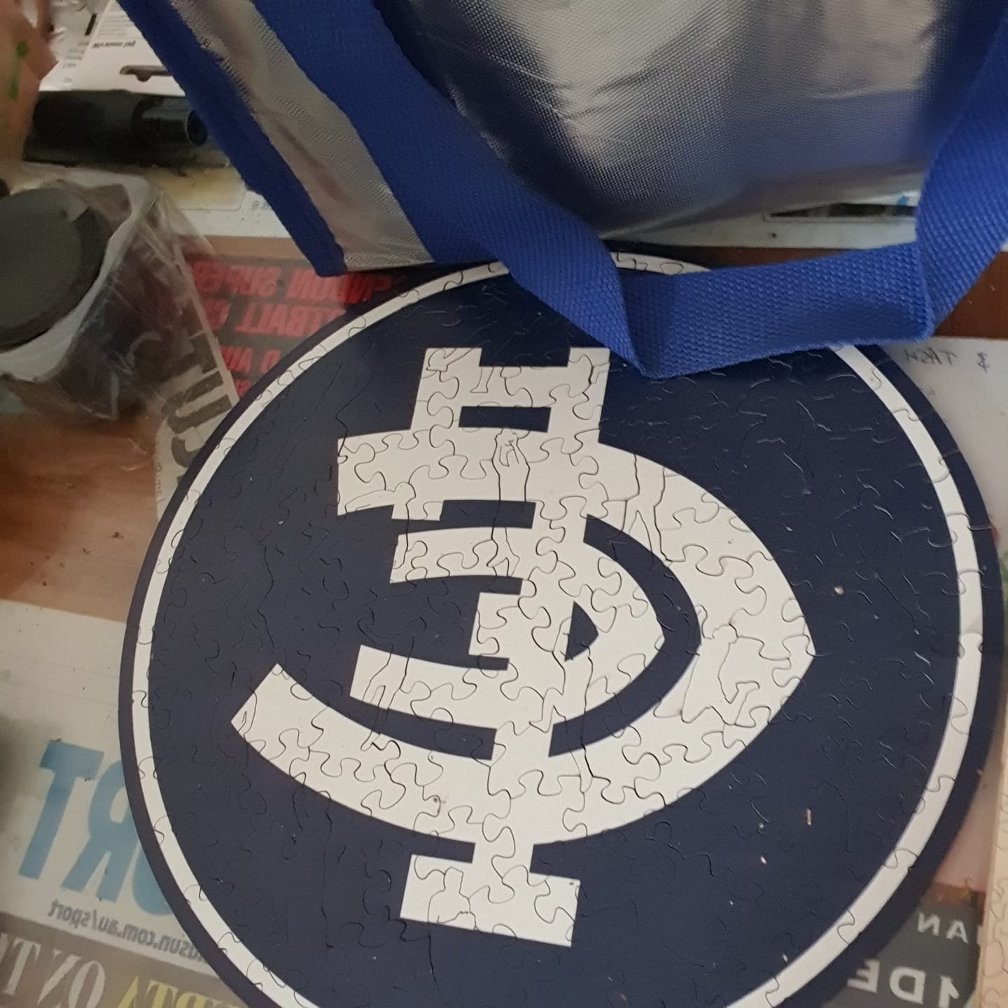 Customer photo review of Carlton FC Logo - Wooden Puzzle