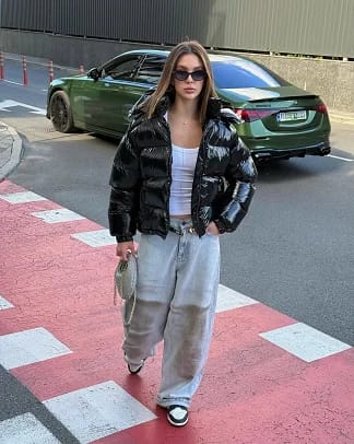 Customer photo review of Jade Crop Puffer Jacket