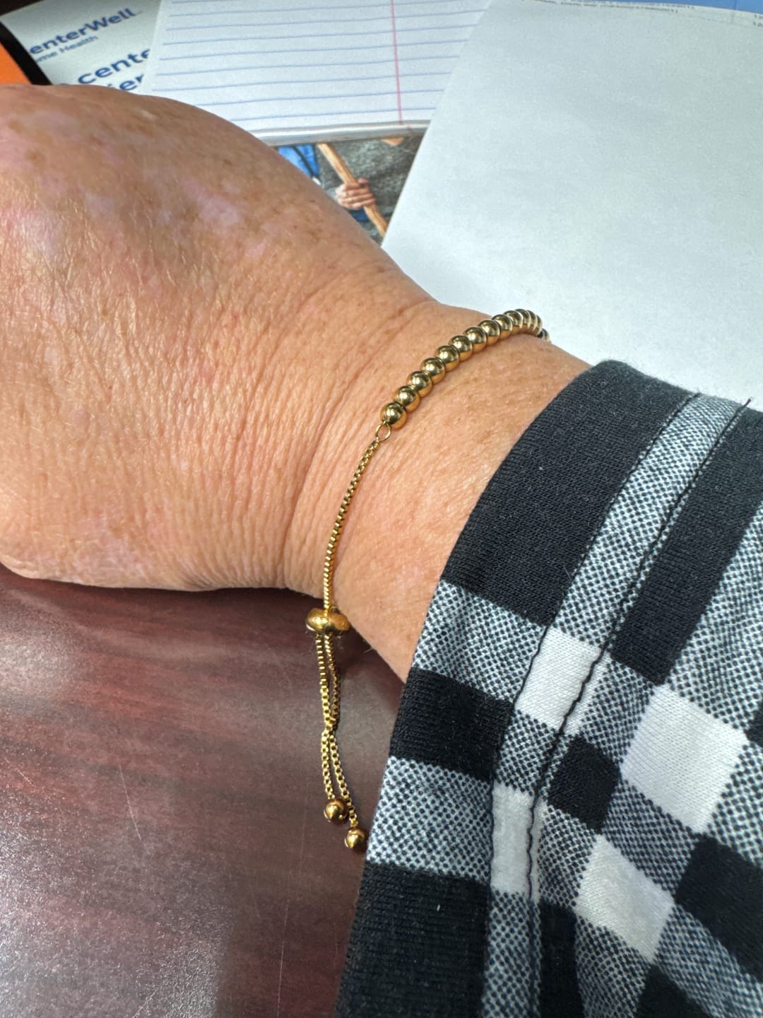 Customer photo review of Niloya Beaded Gold Bracelet