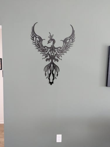 Customer photo review of Rising Phoenix - Metal Wall Art