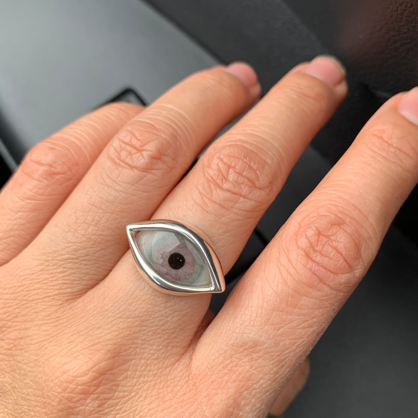 Customer photo review of DALI Hand Painted Eye Ring - sz 5.75