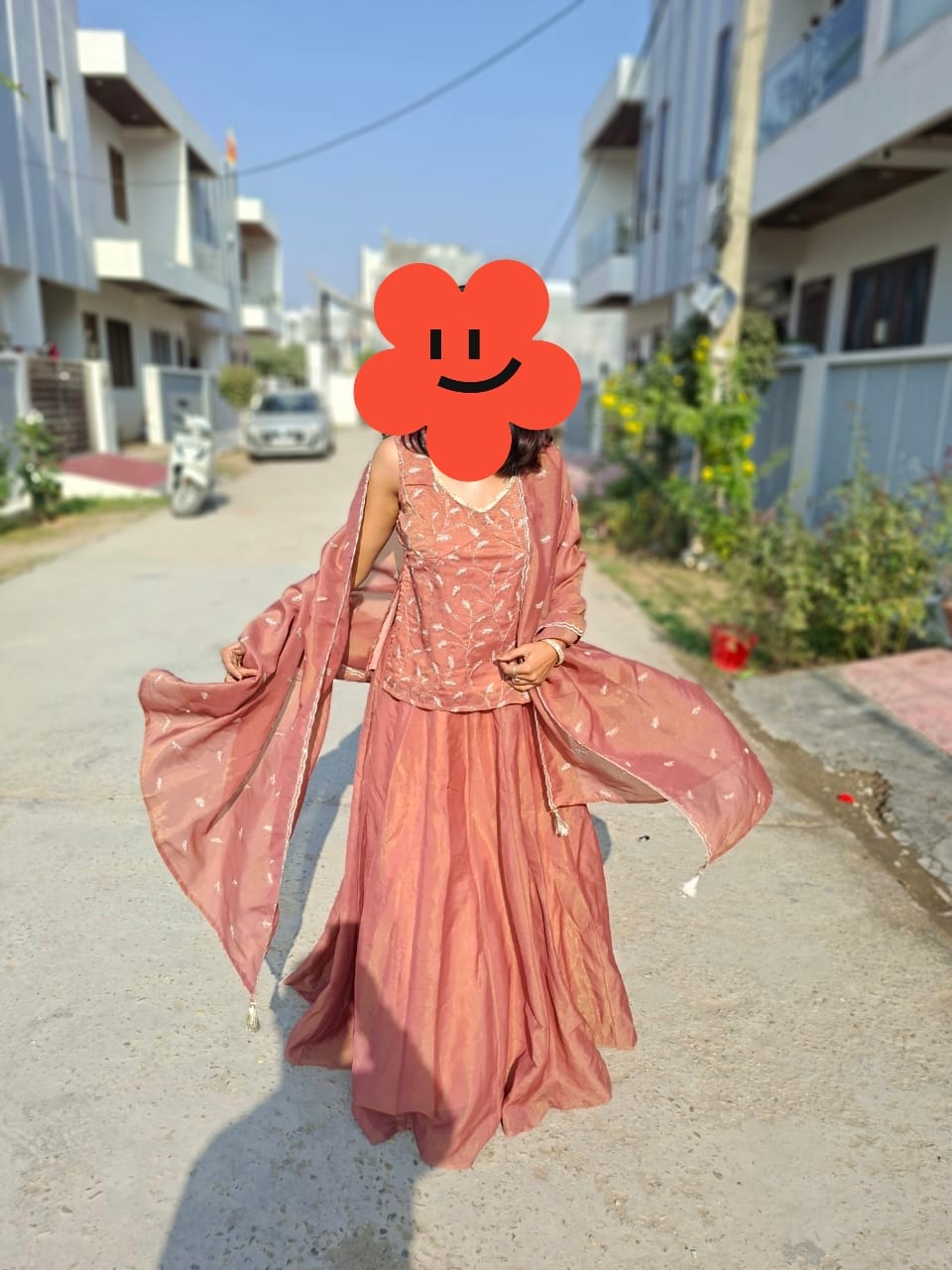 Customer photo review of Mastaani Autumn Dust Lehenga Set