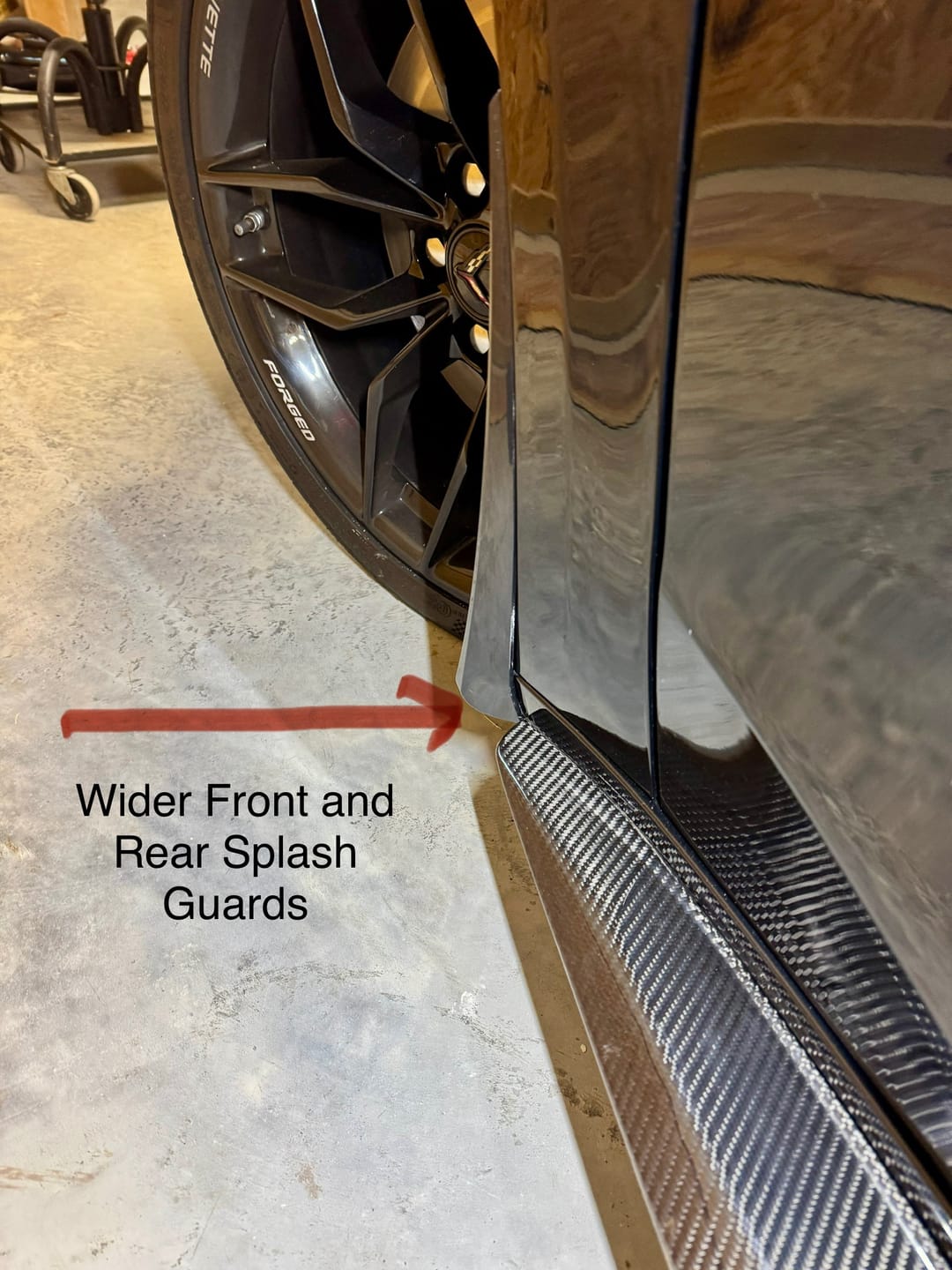 Customer photo review of Corvette C8 Z06 / E-Ray XL Extended Splash Guard