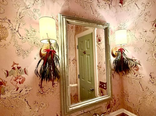 Customer photo review of Schumacher 5011651 Chinoiserie Moderne Pink Wallpaper