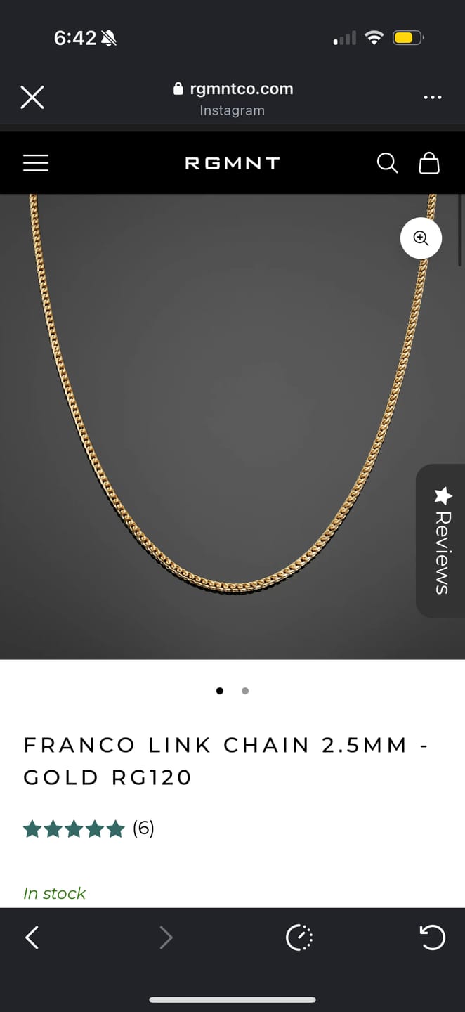 Customer photo review of Cuban Link Chain 8mm - Gold RG1002
