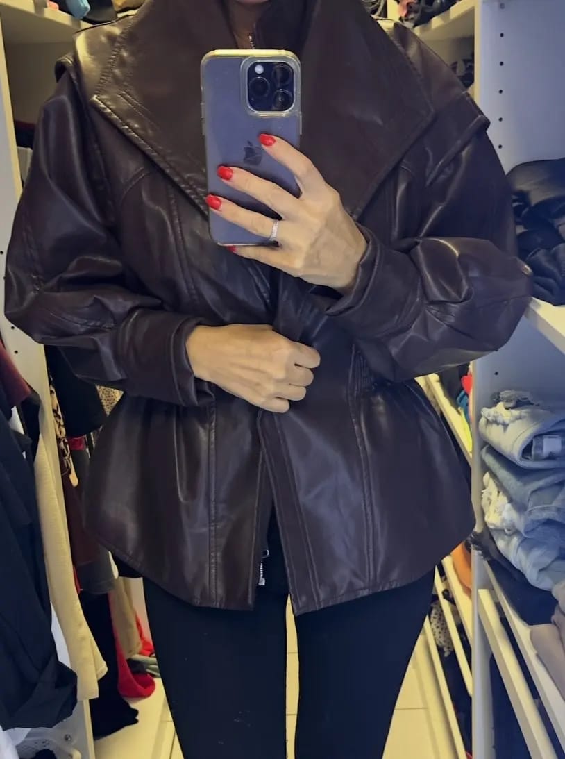 Customer photo review of Rosalie Leather Jacket