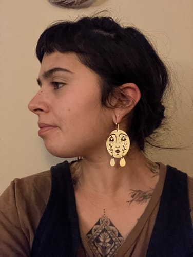 Customer photo review of Mother Moon Earrings