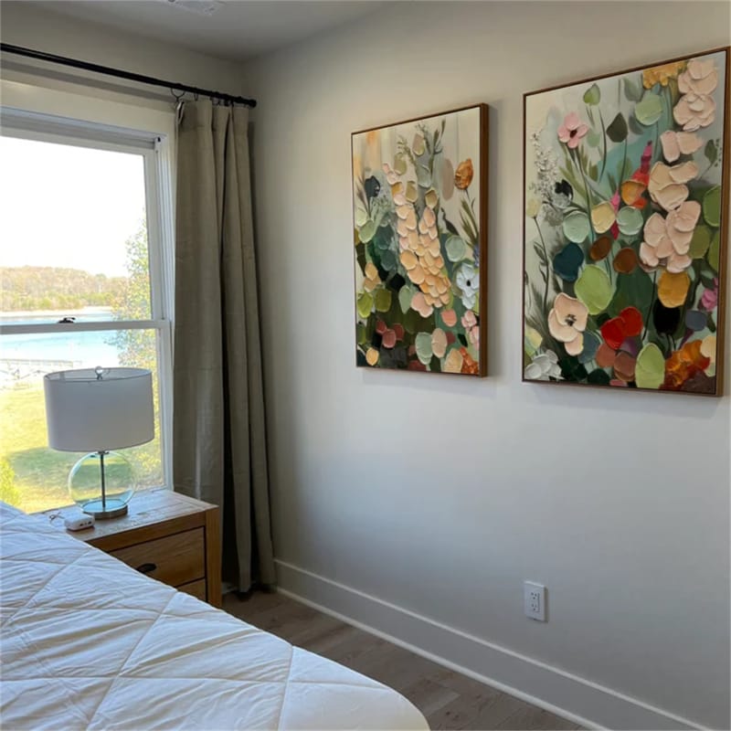 Customer photo review of Flower Abstract Textured Wall Art Set of 2 #FP129