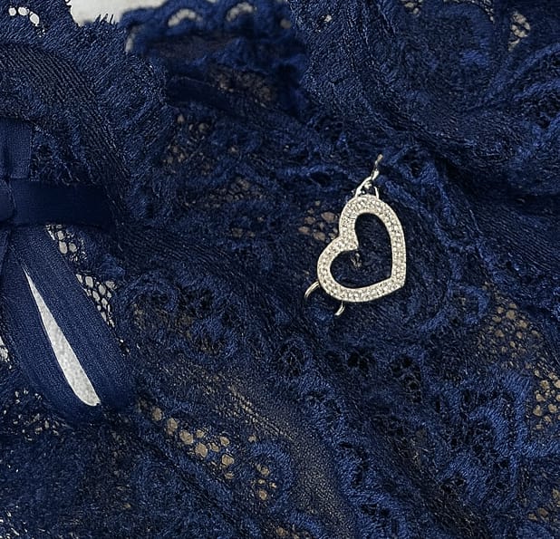 Customer photo review of Midnight Allure Lace Halter Crotchless Bodysuit