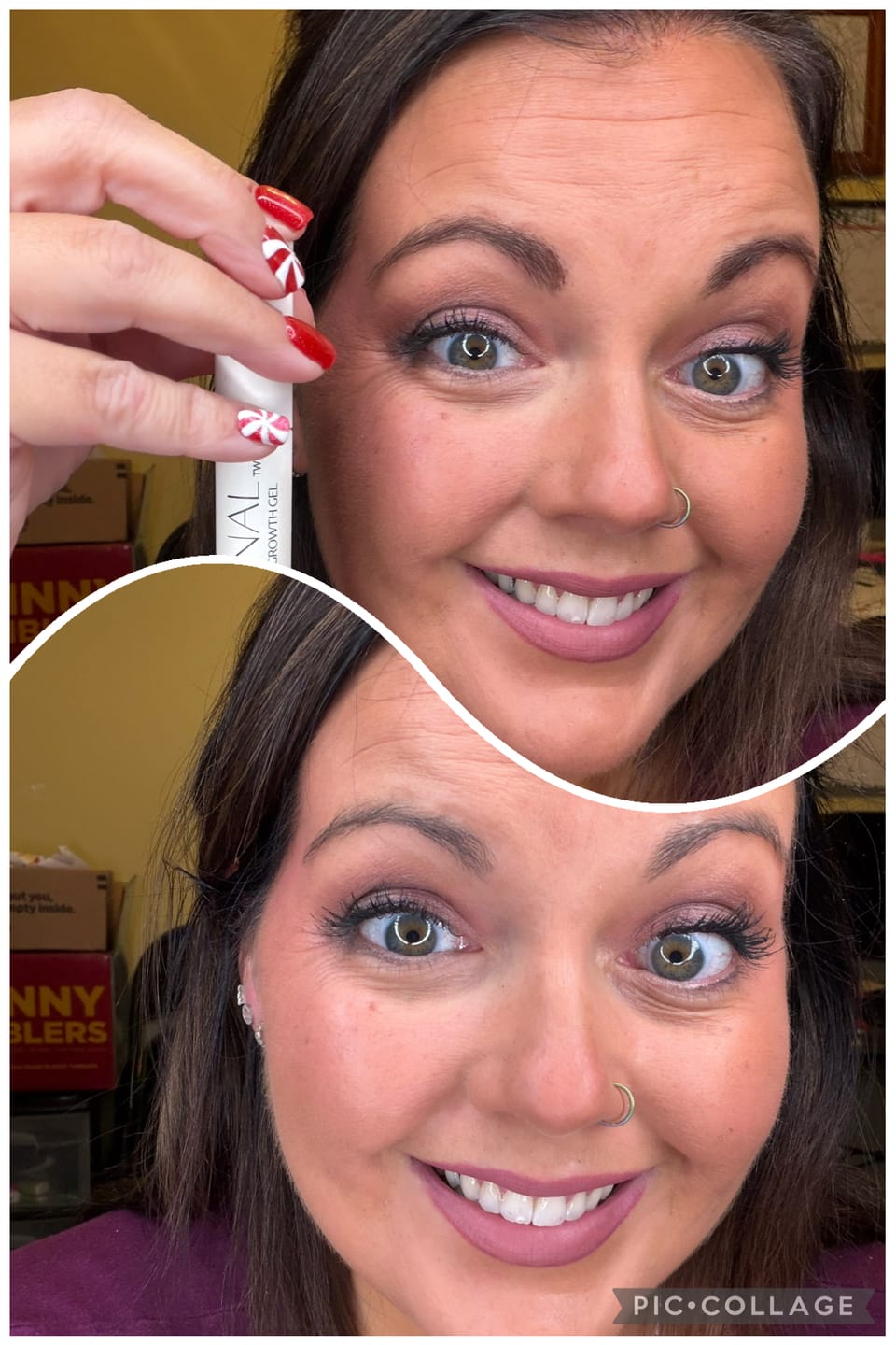 Customer photo review of Brown Eyebrow Growth Gel