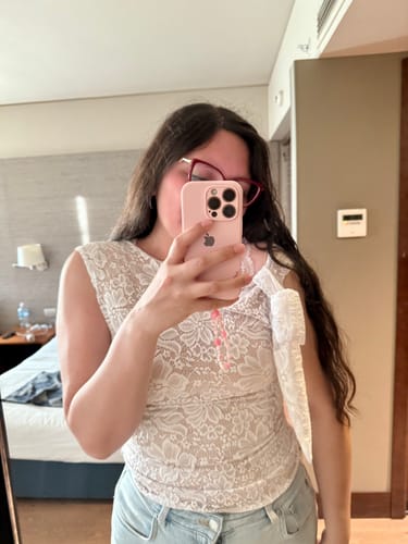 Customer photo review of TOP EMMA ENCAJE BLANCO