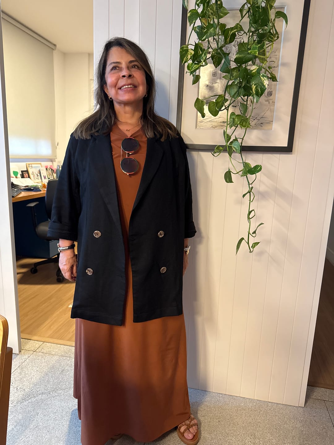 Customer photo review of Blazer Sândalo Preto