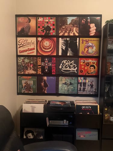Customer photo review of 12" Vinyl Record Display Frame - LP Wall Storage