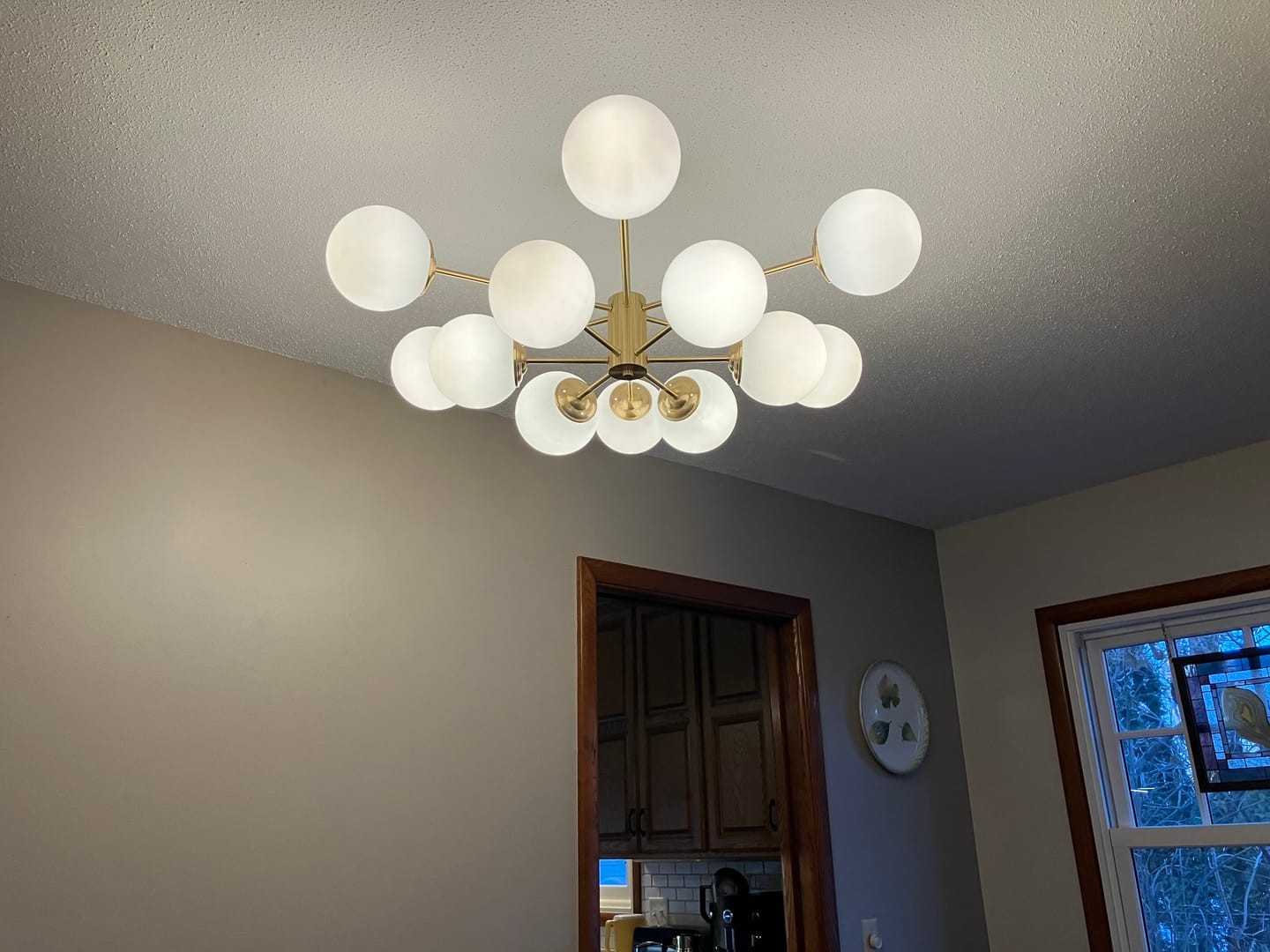 Customer photo review of Opal Glass Globe Sputnik Chandelier