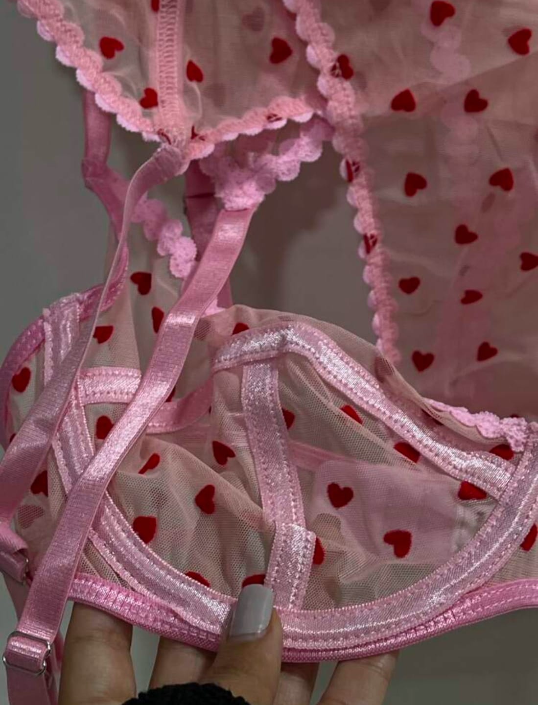 Customer photo review of Pink Conjunto Rosa San Valentín 3 piezas