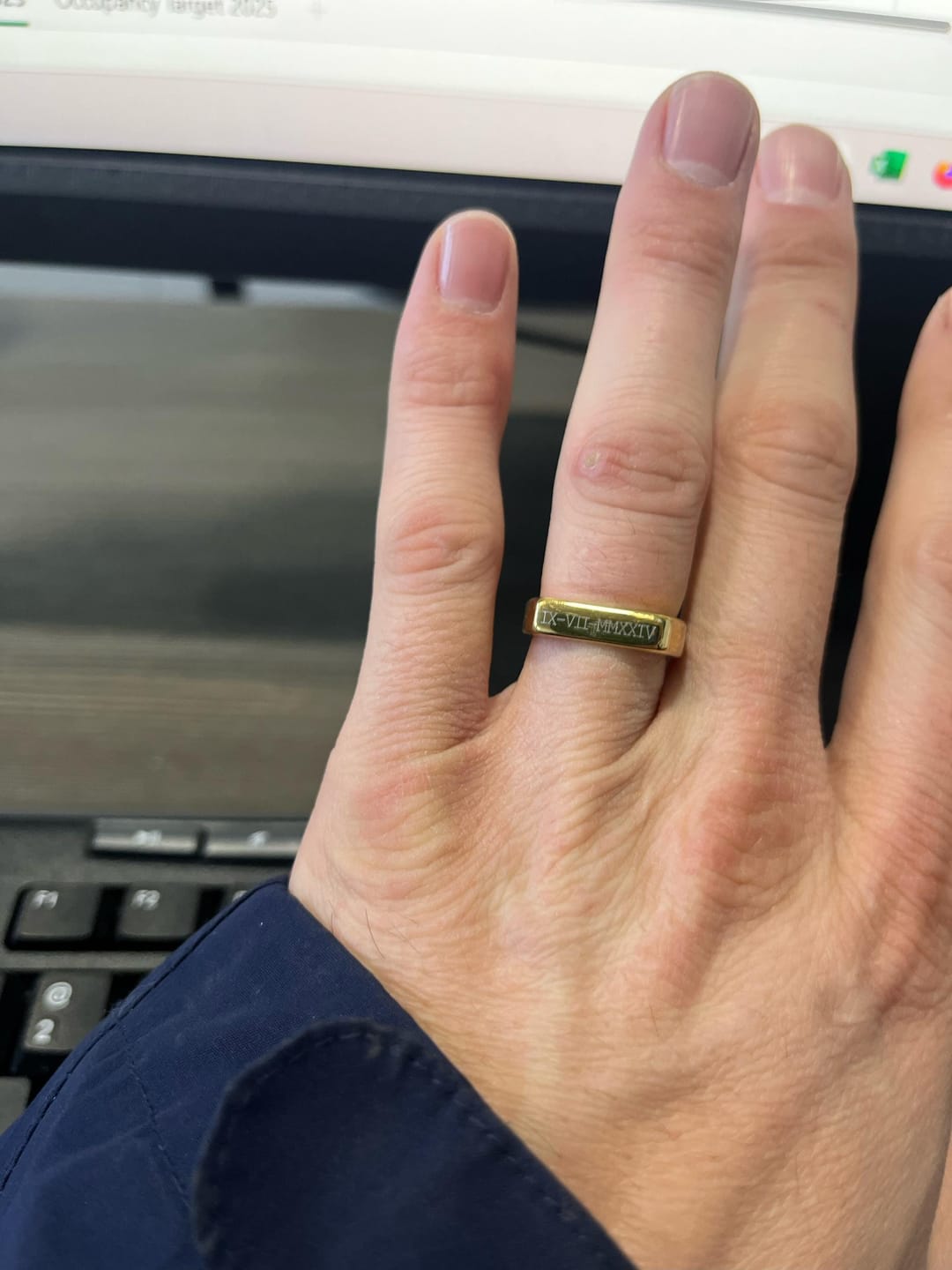Customer photo review of Personalised Gold Signet Ring