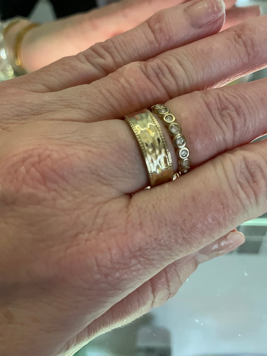 Customer photo review of Bezel Tennis Ring