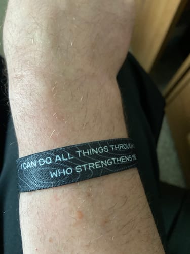 Customer photo review of Philippians 4:13 Wristband
