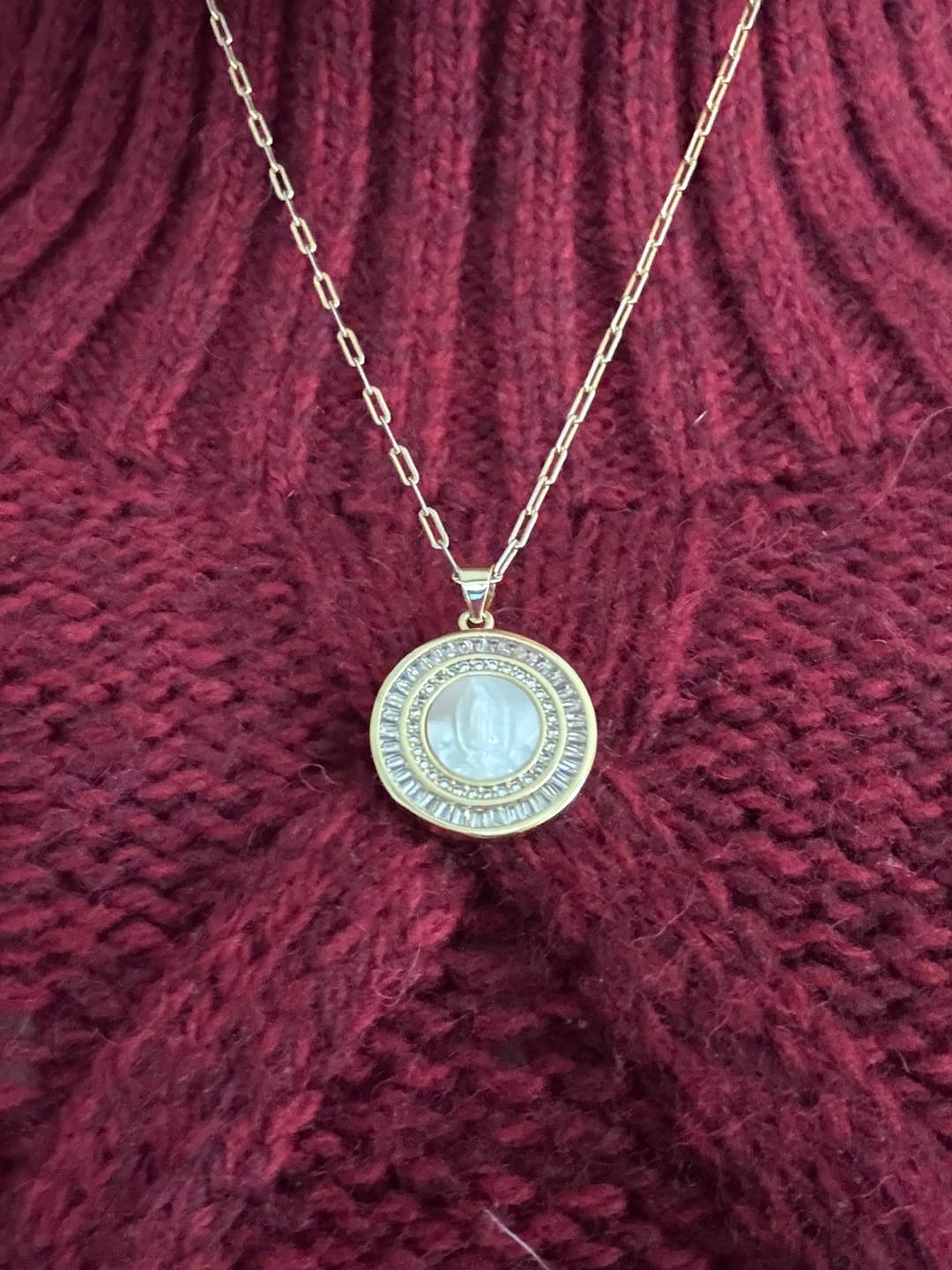 Customer photo review of Mother Mary Necklace