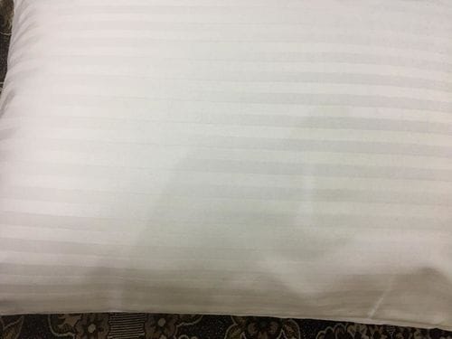 Customer photo review of LUXURY 100% COTTON WHITE STRIPE PILLOWCASES