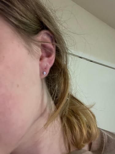 Customer photo review of Solitaire Studs