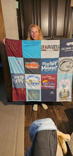 T-shirt quilt with dogs, harry potter themes by Dawn from FL