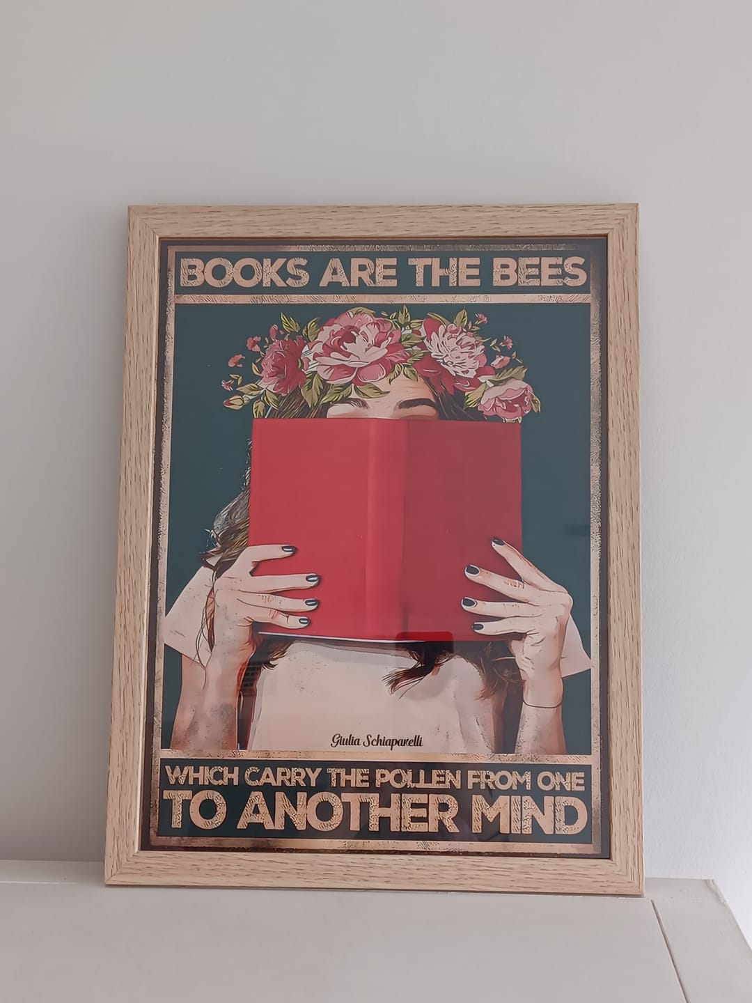 Customer photo review of Books are the bees which carry the pollen from one to another mind