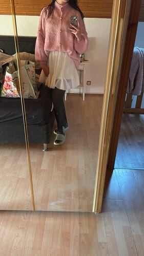 Customer photo review of 3er Pack Oversized Cardigan "CozyGlam" Soft Rosa/ Creme/ Black