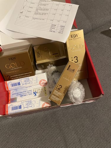 Customer photo review of Fair & White Brightening Cream Gel - Pack of 3 | Original