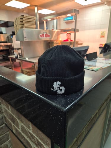Customer photo review of Fisherman Beanie Blackletter