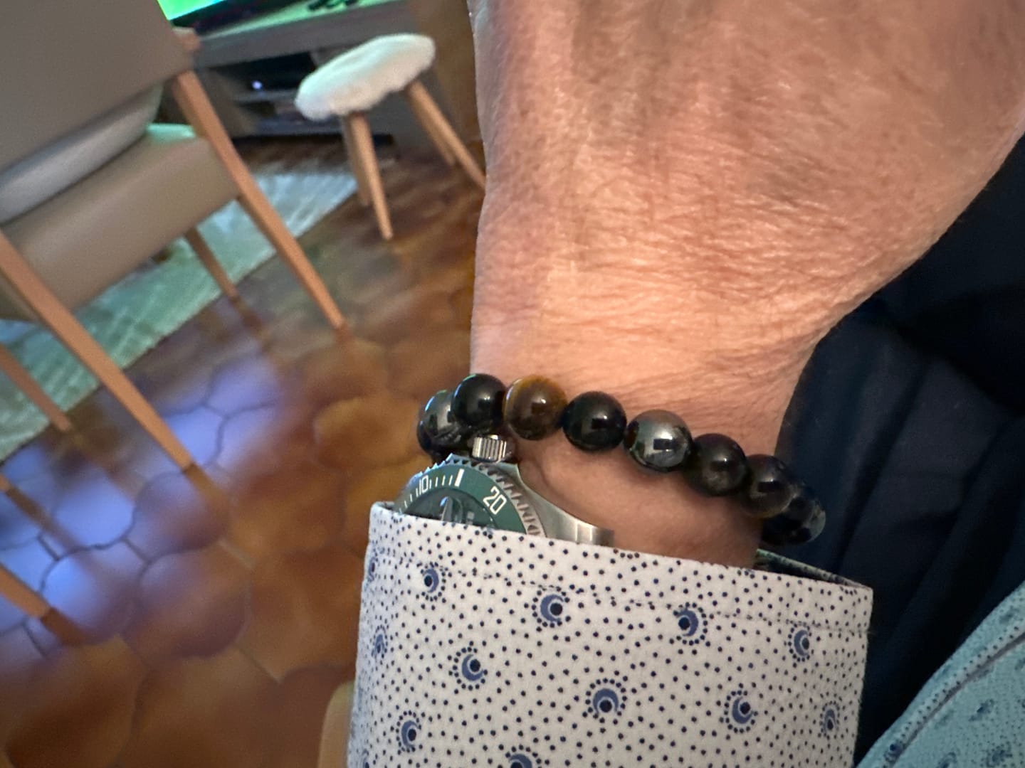 Customer photo review of Bracelet "3 Protections" en Oeil de Tigre, Hématite & Obsidienne Noire