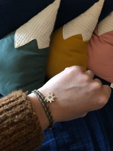 Recensione con foto di un cliente su Stella alpina - Bracciale paracord e argento 925 satinato