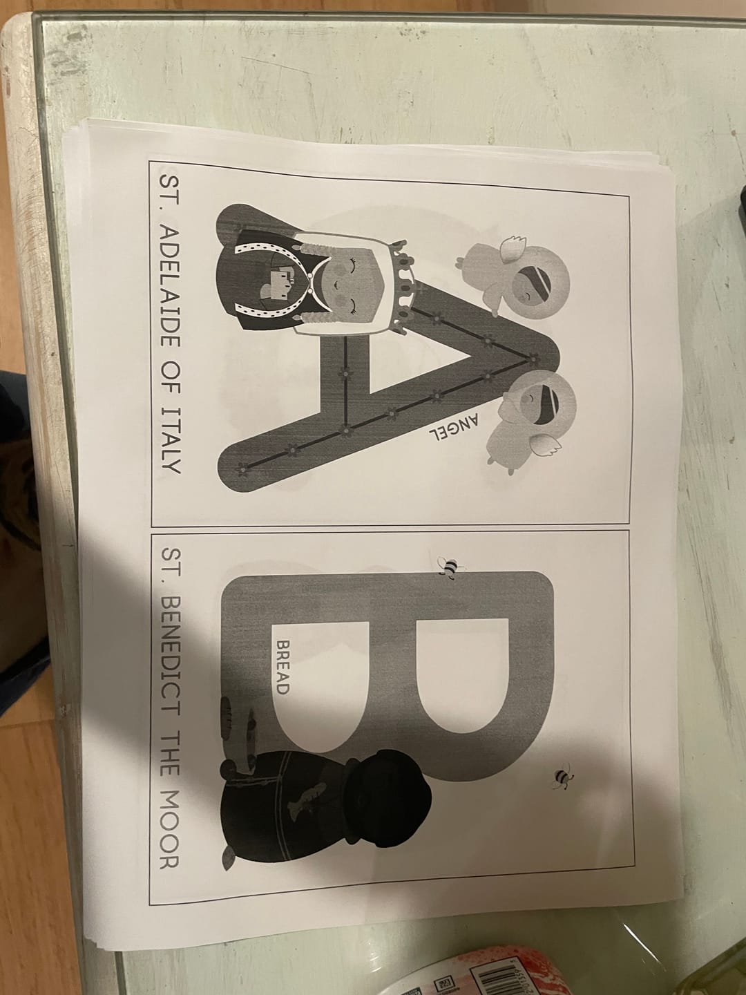 Customer photo review of Saints and Symbols Alphabet Cards - Digital Download