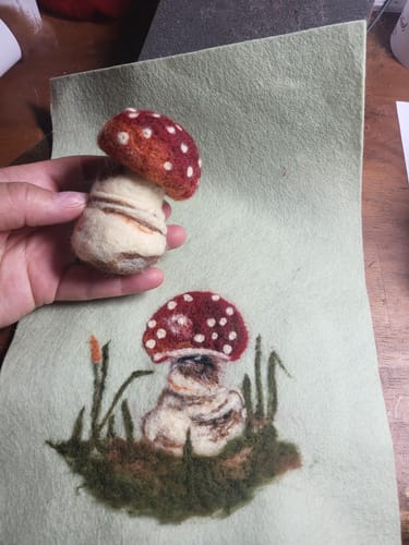 Customer photo review of Sophie Wheatley's Felted Fungi Supplies Box