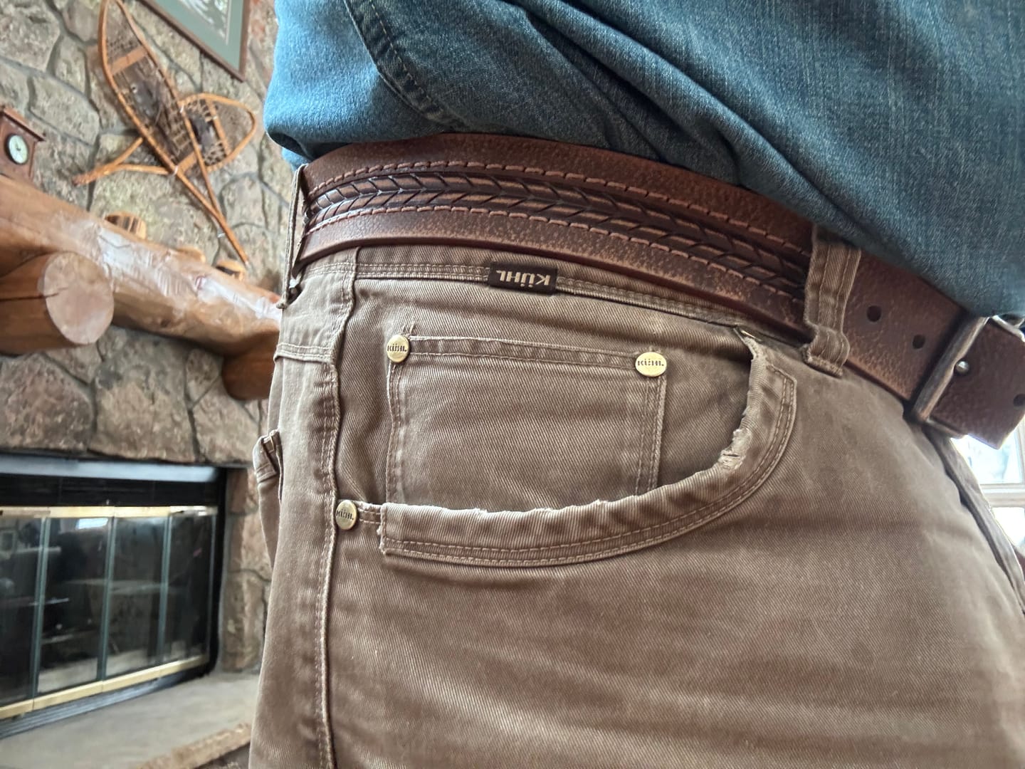 Customer photo review of Brown Arrow Patterned 100% Real Distressed Leather Belt