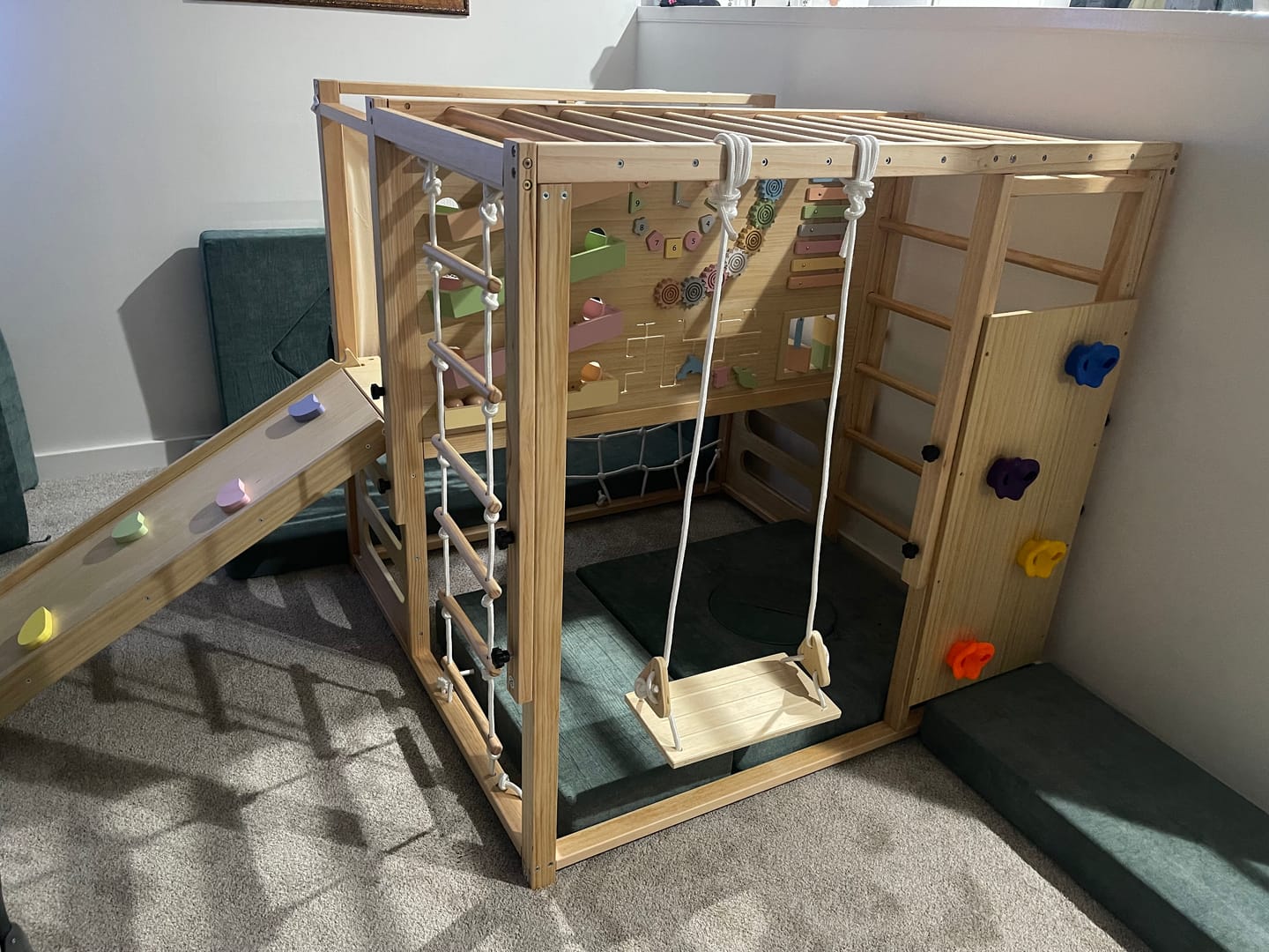 Customer photo review of Alpine Adventure Indoor Play Gym – Climber, Slide & Kids Activity Set