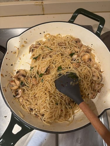 Customer photo review of No. 10 Enamel Coated Cast Iron Pan