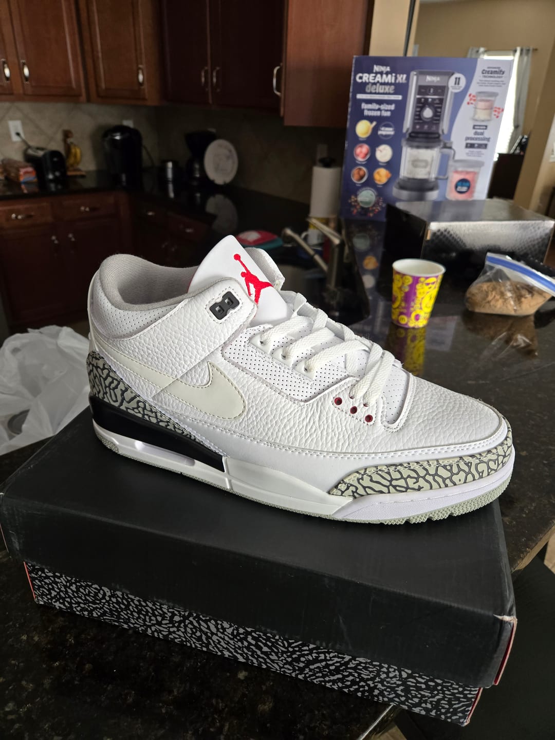 Customer photo review of AIR JORDAN 3 RETRO JTH NRG WHITE/FIRE RED-BLACK-WHITE