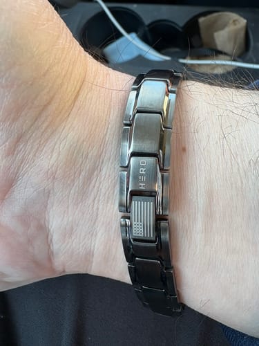 Customer photo review of Special Offer! Body Armor Titanium Magnetic Bracelet: Helps Pair Veterans With A Service Dog Or Shelter Dog