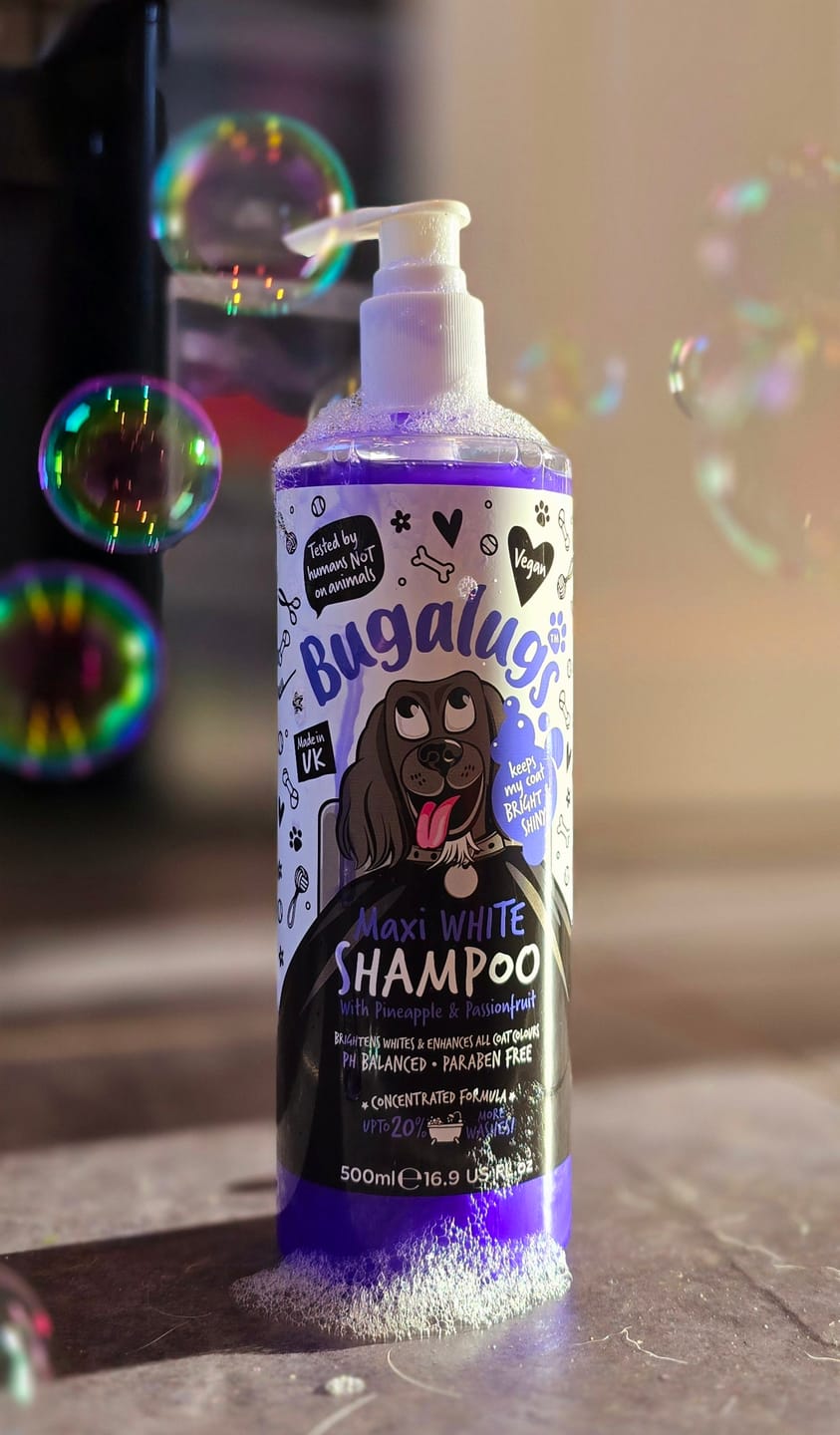 Customer photo review of Maxi White Whitening Dog Shampoo with Pineapple & Passionfruit