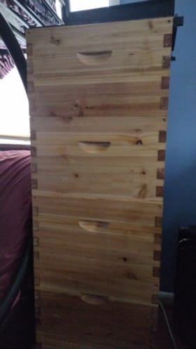 Customer photo review of Optimized 5 PACK 10 Frame Deep Box Hive Body with Wax Coating (Frameless, Logo Free) Essential Hive Part