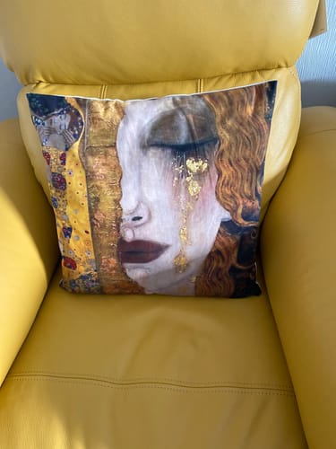Customer photo review of Gustav Klimt Pillow cases