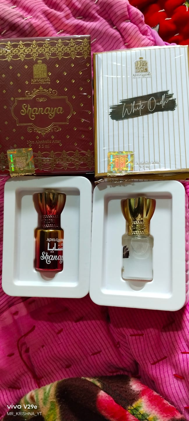 Customer photo review of 2 Pcs Attar Set Shanaya And White Oudh 5.5 Ml Each